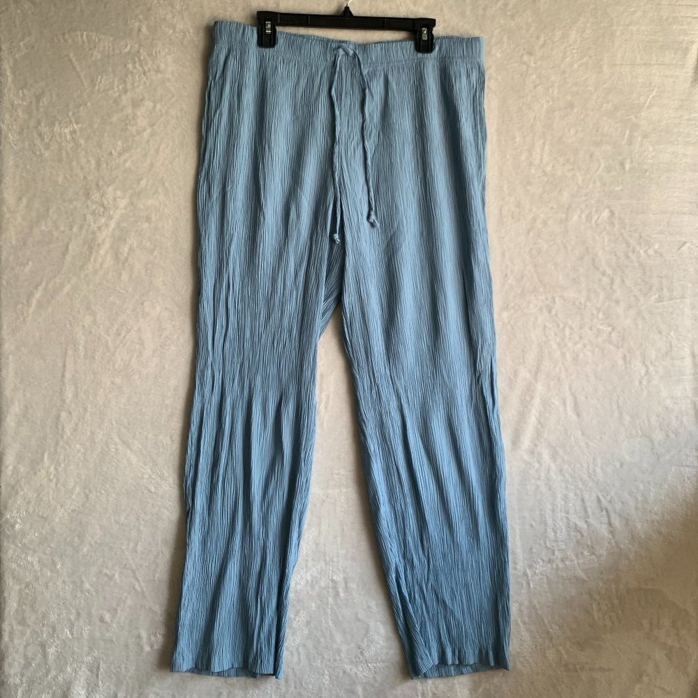 Islander Women's Pants Blue Drawstring Pants High Rise Size 1X Boho VGUC Beach